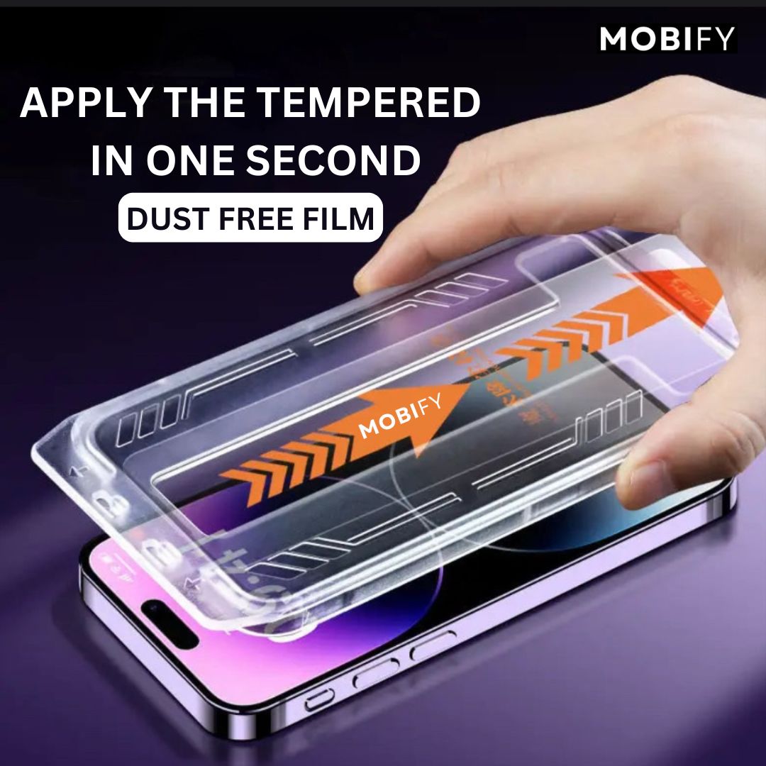 MOBIFY® Self Apply Dust and Bubble Free Tempered Glass for iPhone |🎉 Big Sale 2025 Promotion 🎉
