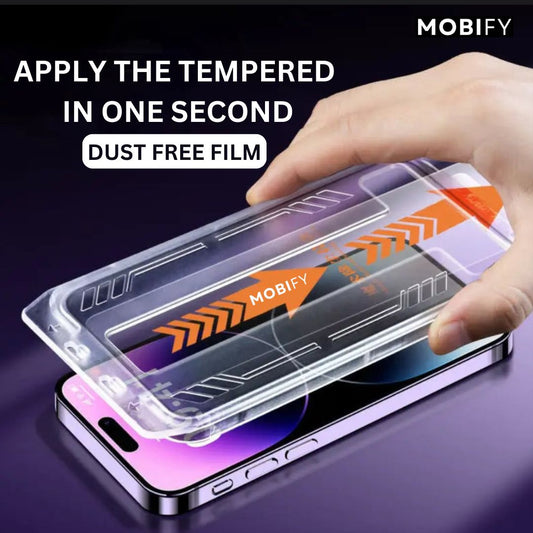 MOBIFY® Self Apply Dust and Bubble Free Tempered Glass for iPhone |🎉 Big Sale 2025 Promotion 🎉