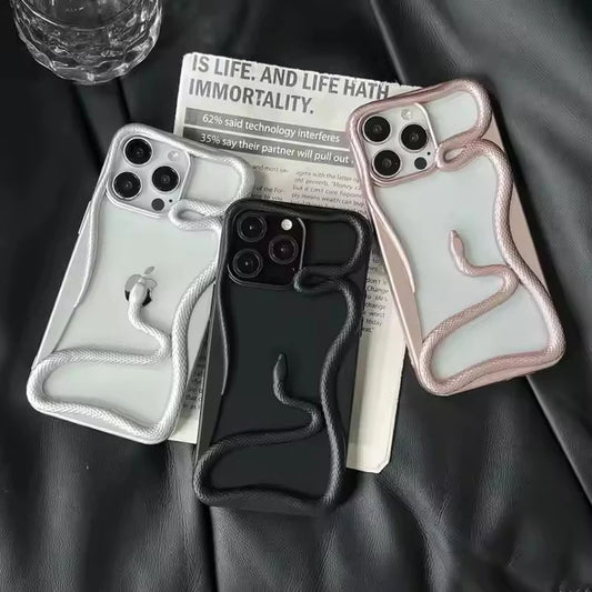 Luxury 3D Snake Chrome Case for iPhone