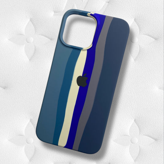 Premium Silicon Logo Case With Rainbow Design For iPhone 13 Pro Max