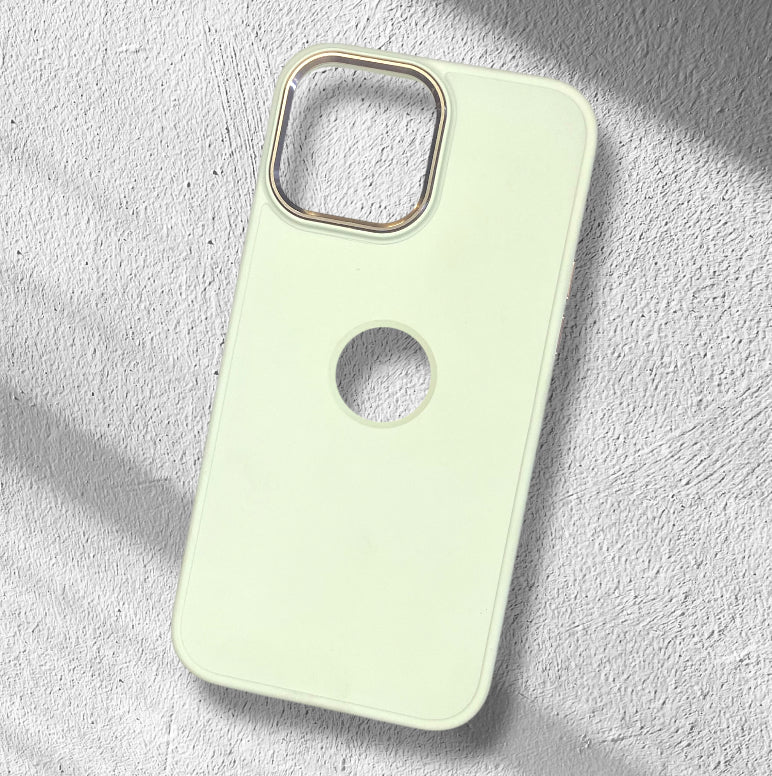 Premium Silicon Back Hard Protective Case With Logo Cut For iPhone 13 Pro Max