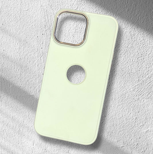 Premium Silicon Back Hard Protective Case With Logo Cut For iPhone 13 Pro Max