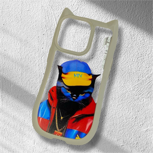 Premium Girlish Cat Printed Case For iPhone 14 Pro Max