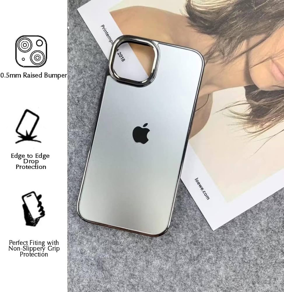 Premium Back Matte Glass Case With Logo For iPhone 13 Pro