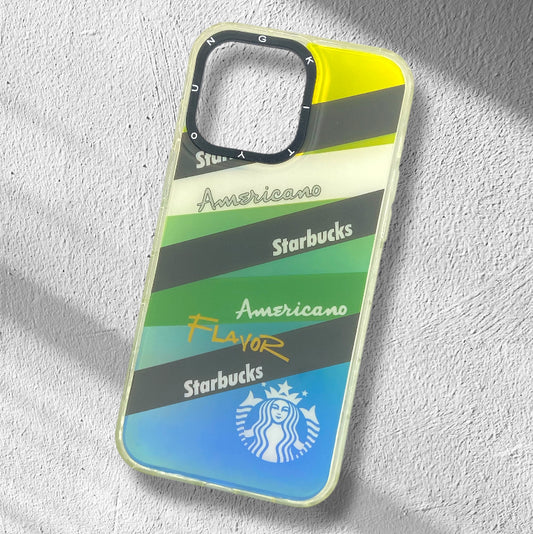 Premium Dual Shade Printed Starbucks Protective Case For iPhone 14 Pro Max