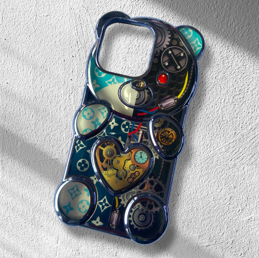 Premium Chrome Teddy Bear Protective Case For iPhone 14 Pro Max