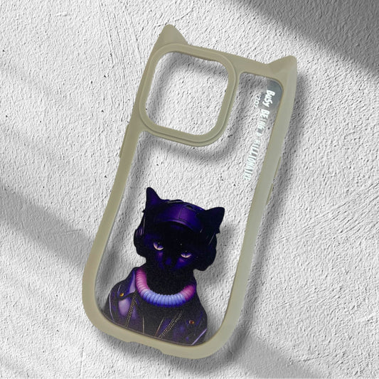Premium Girlish Cat Printed Case For iPhone 14 Pro Max
