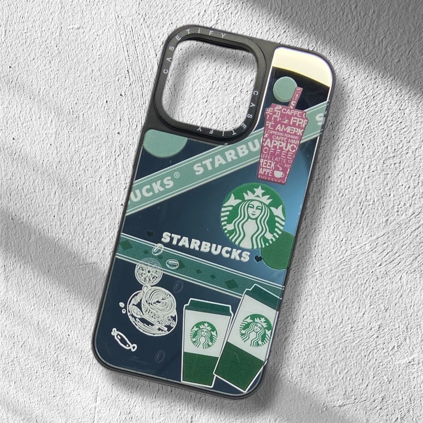 Premium Mirror Starbucks Protective Case For iPhone 14 Pro Max