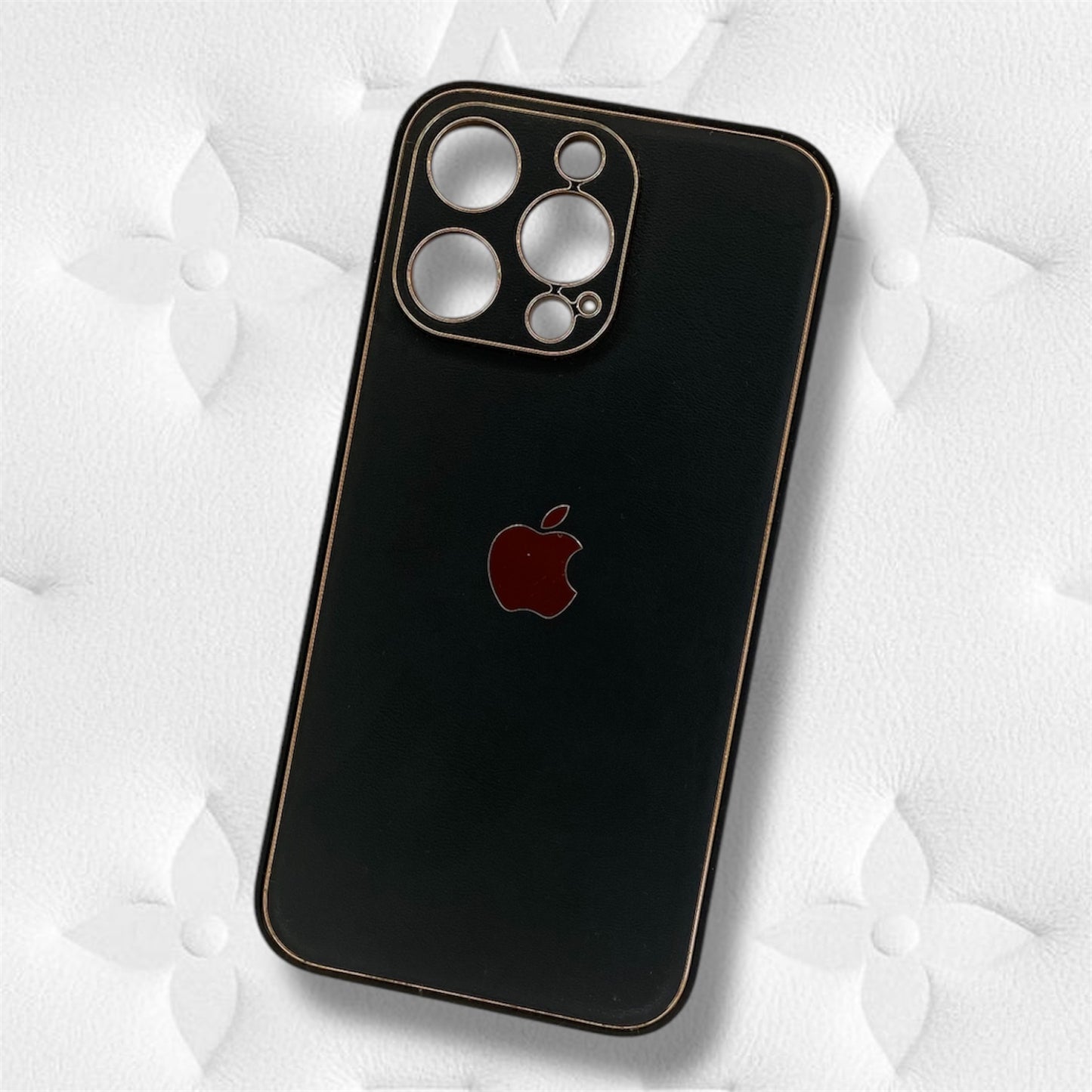 Premium Black Leather Case With Camera Protection for iPhone 13 Pro