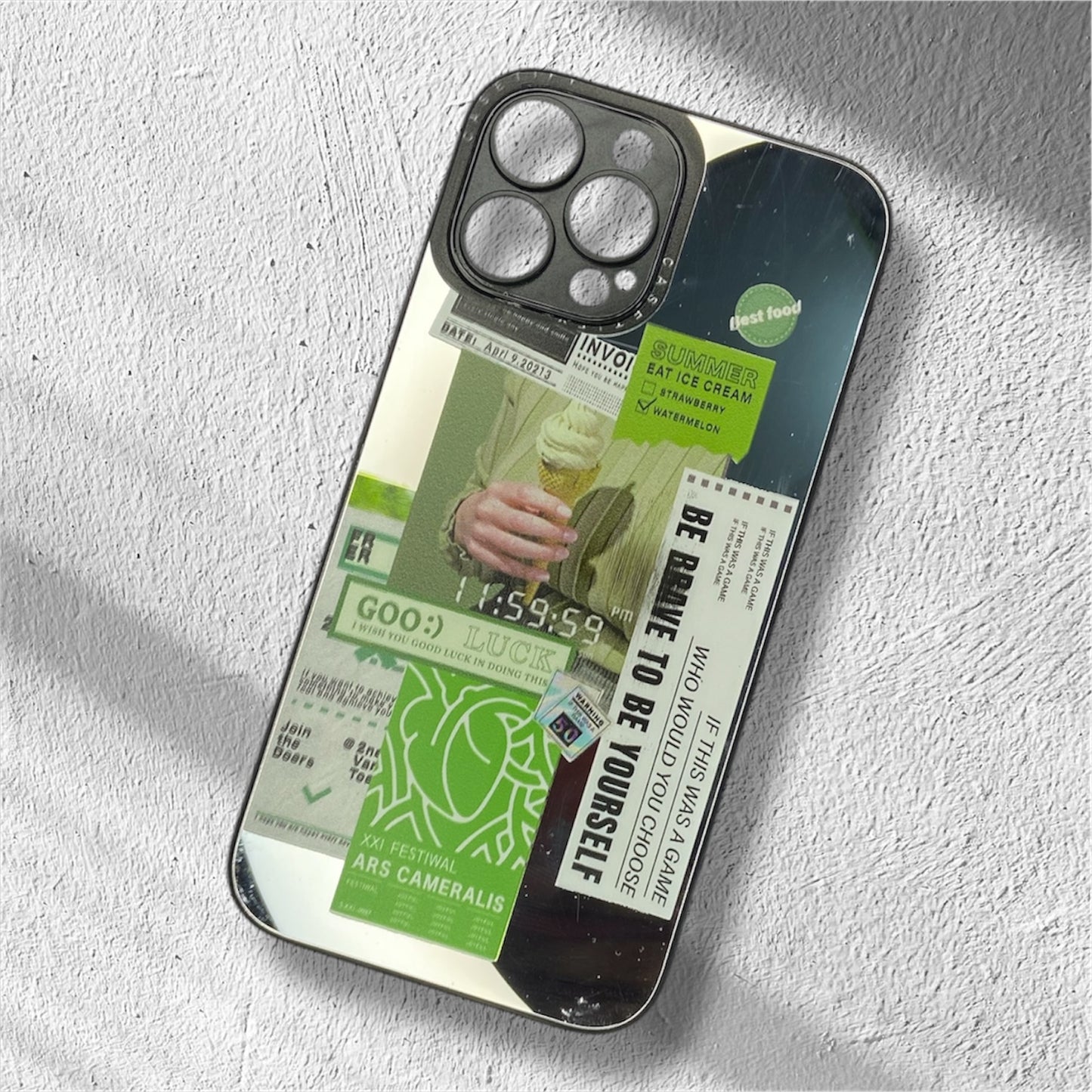 Premium Print Mirror With Camera Protection Protective Case For iPhone 13 Pro Max