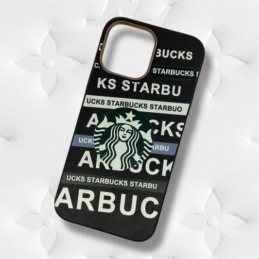 Premium Starbucks Leather Printed Protective Case For iPhone 13 Pro Max