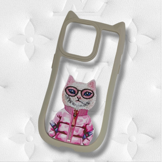 Premium Girlish Cat Printed Case For iPhone 14 Pro Max