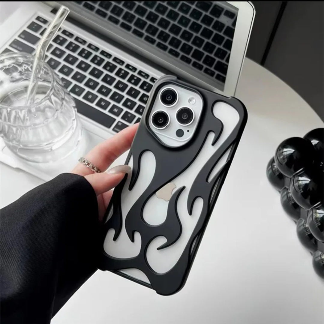 Premium Silicon Matte Flame Pattern Protective Case For iPhone 13 Pro Max