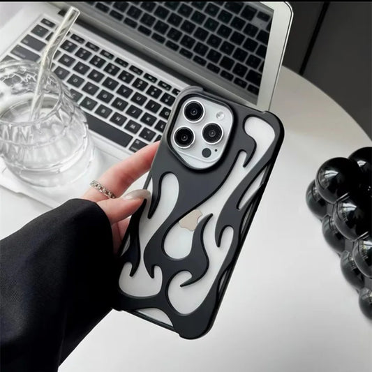 Premium Silicon Matte Flame Pattern Protective Case For iPhone 13 Pro Max