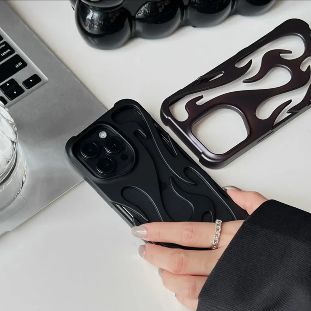 Premium Silicon Matte Flame Pattern Protective Case For iPhone 13 Pro Max