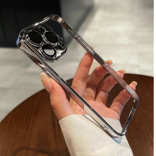 Premium Side Chrome Transparent Case With Camera Protection For iPhone 13 Pro Max