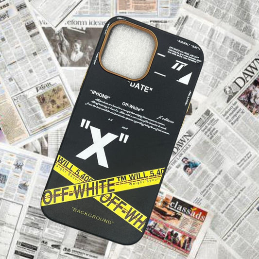 Premium Leather Feel Print Case With Camera Chrome Protection For iPhone 13 Pro Max