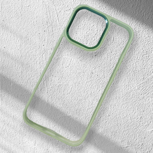 Premium Transparent Side Green Bumper Case With Chrome Camera Protection For iPhone 13 Pro