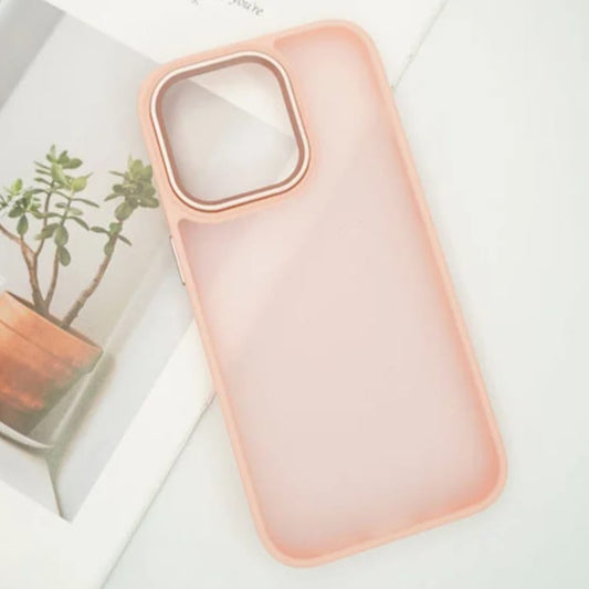 Matte Pink Side Bumper Case with Chrome Camera Protection for iPhone 13 Pro