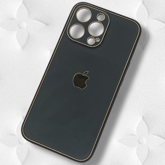 Premium Elegant Black & Gold Minimalist Case for iPhone 13 Pro