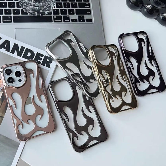 3D Luxury Electroplating Fire Case For iPhone