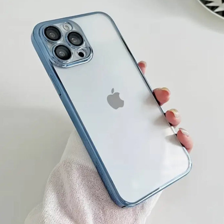 Premium Side Colour Transparent Case With Camera Protection For iPhone 14 Plus
