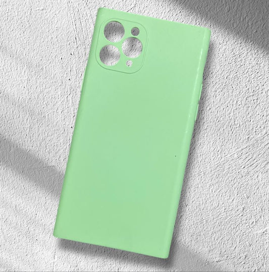 Premium Soft Silicon Square Plain Protective Case With Camera Protection For iPhone 11 Pro