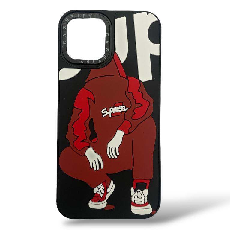 Premium Silicon Embossed Protective Case For iPhone 12/12 Pro