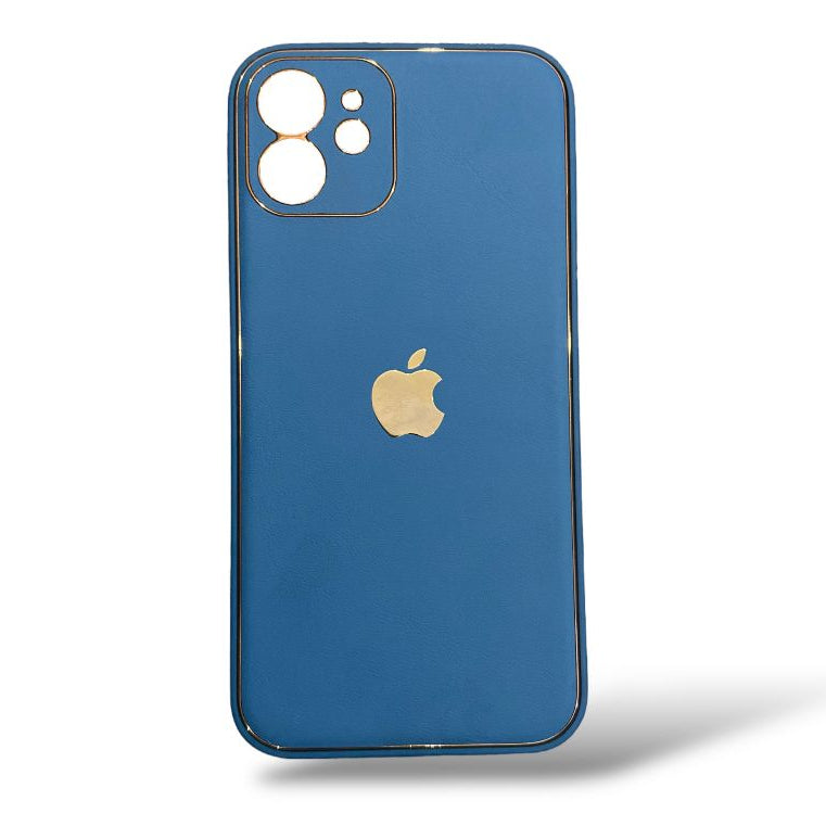 Premium Leather Side Soft Back Hard Logo Protective Case For iPhone 12