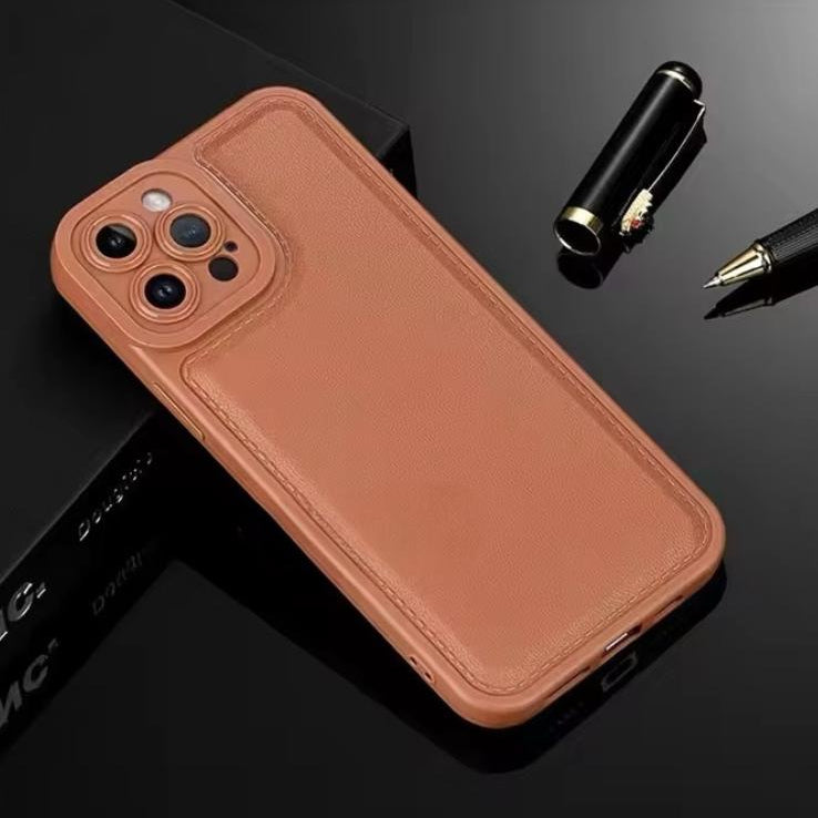 Premium Soft Silicon Leather Texture Protective Case With Camera Protection For iPhone 12