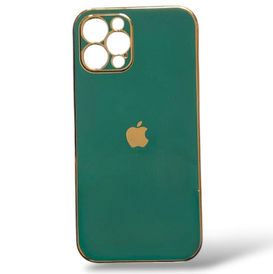 Premium Silicon Chrome Protective Case With Camera Protection For iPhone 12