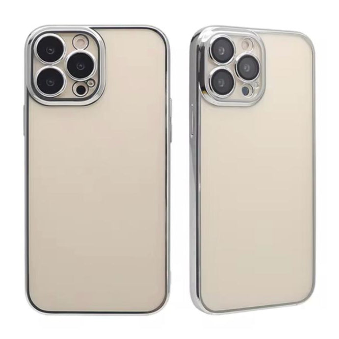 Premium Chrome Transparent Protective Case With Camera Protection For iPhone 12 Pro
