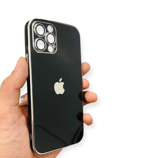 Premium Silicon Chrome Logo Protective Case With Camera Protection For iPhone 12 Pro