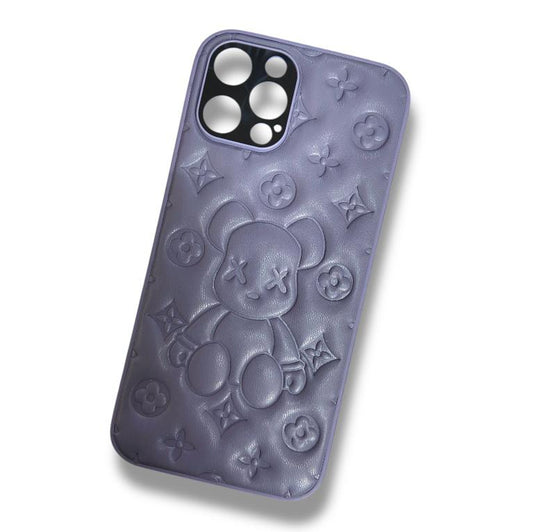 Premium Leather Teddy Embossed Protective Case With Camera Protection For iPhone 12 Pro Max