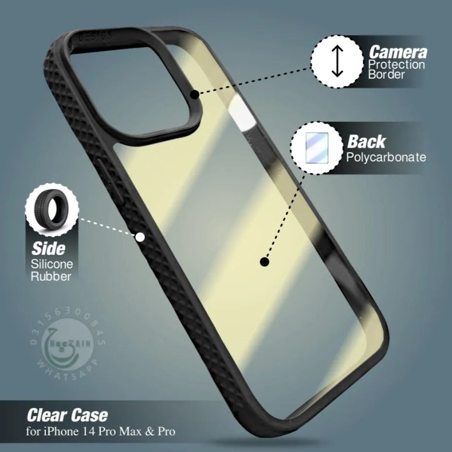 Premium Side Soft Back Hard Transparent Protective Case For iPhone 12 Pro Max