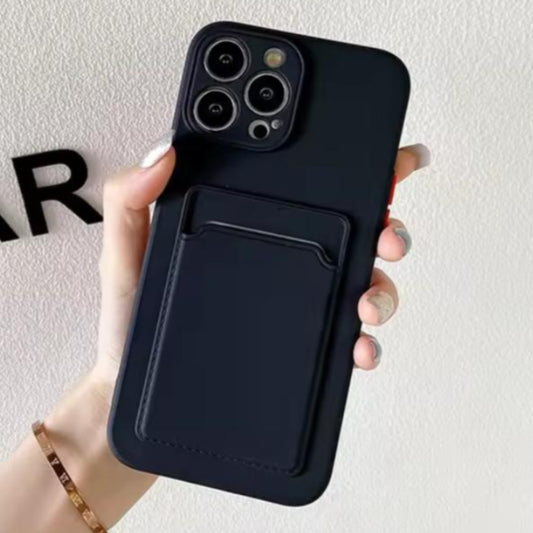 Premium Soft Silicon Card Holder Protective Case For iPhone 12 Pro Max