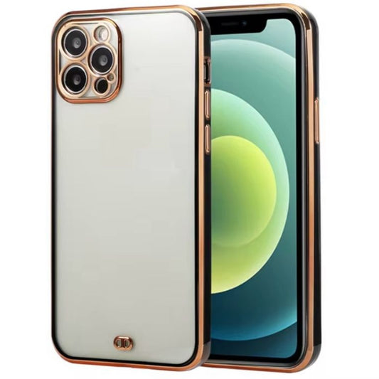 Premium Chrome Transparent Protective Case With Camera Protection For iPhone 12 Pro Max