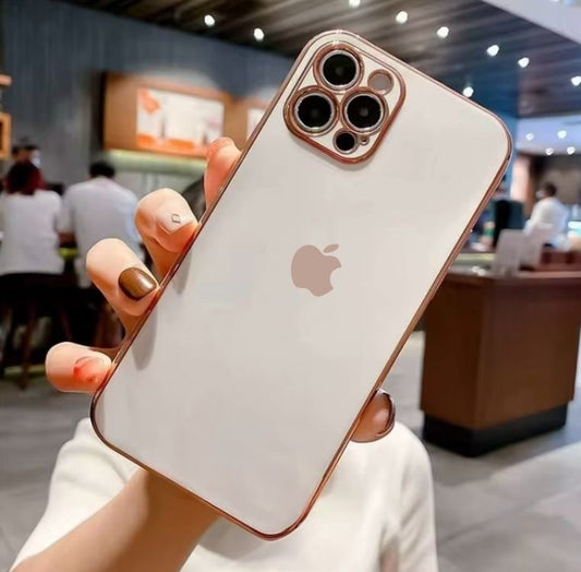 Premium Silicon Chrome Logo Protective Case With Camera Protection For iPhone 12 Pro Max