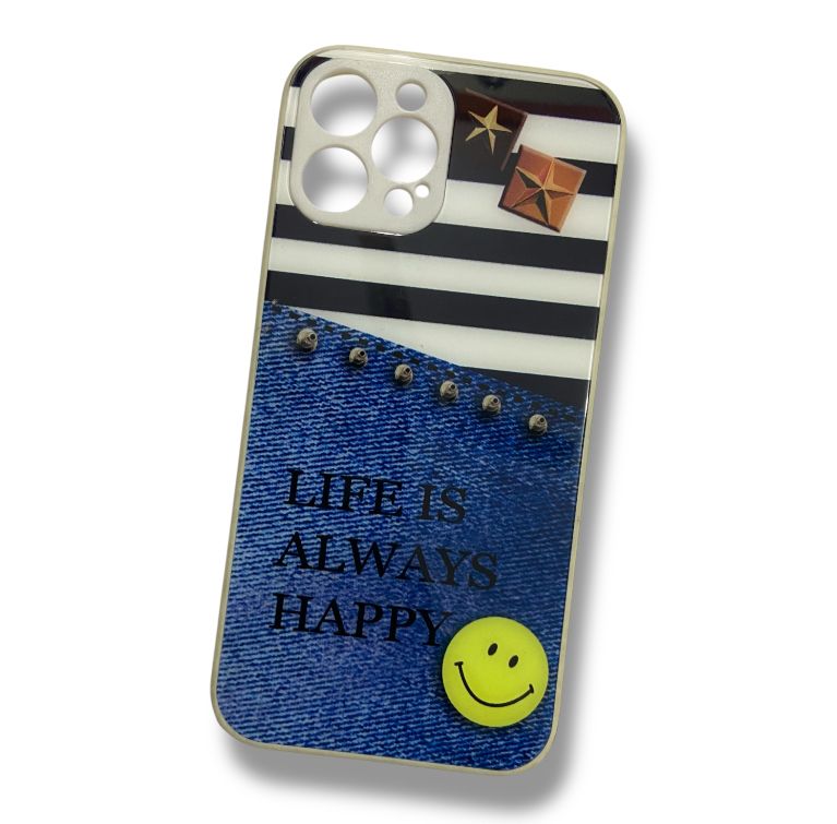 Premium Printed Back Glass Case With Camera Protection For iPhone 12 Pro Max