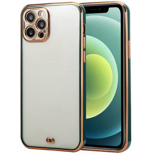 Premium Chrome Transparent Protective Case With Camera Protection For iPhone 12 Pro Max