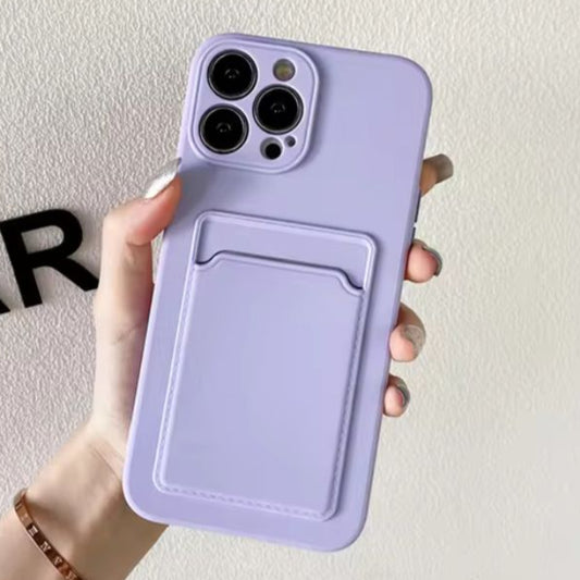 Premium Soft Silicon Card Holder Protective Case For iPhone 12 Pro Max