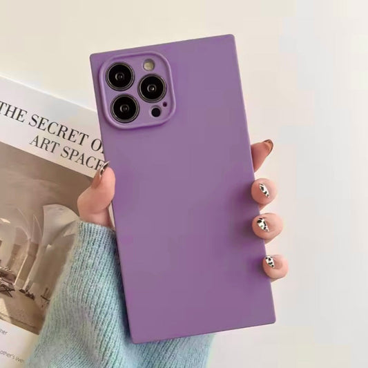 Premium Soft Silicon Square Plain Protective Case With Camera Protection For iPhone 12 Pro Max