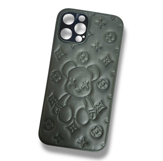 Premium Leather Teddy Embossed Protective Case With Camera Protection For iPhone 12 Pro Max