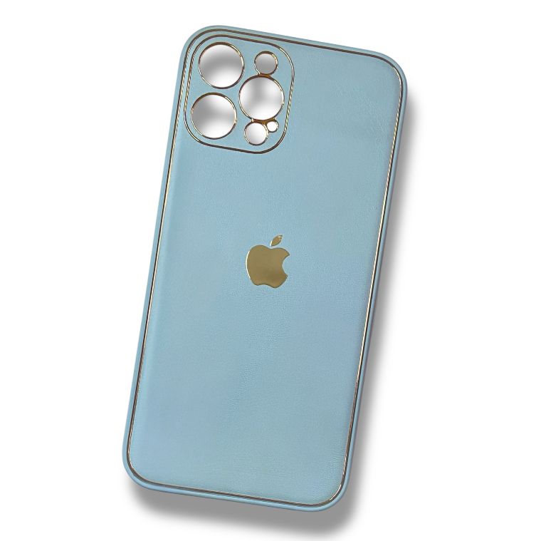 Premium Blue Leather Protective Case With Camera Protection For iPhone 12 Pro Max
