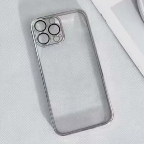 Premium Transparent Matte Chrome Protective Case With Camera Protection For iPhone 12 Pro Max