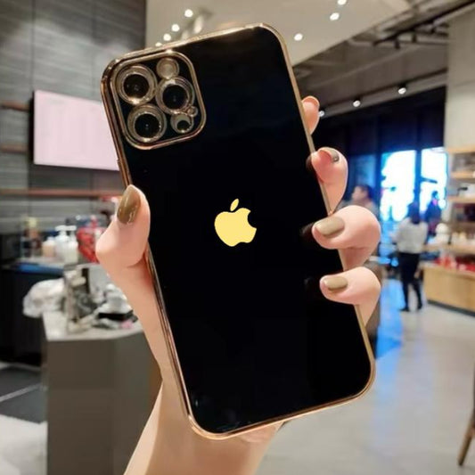 Premium Silicon Chrome Protective Case With Camera Protection For iPhone 12 Pro