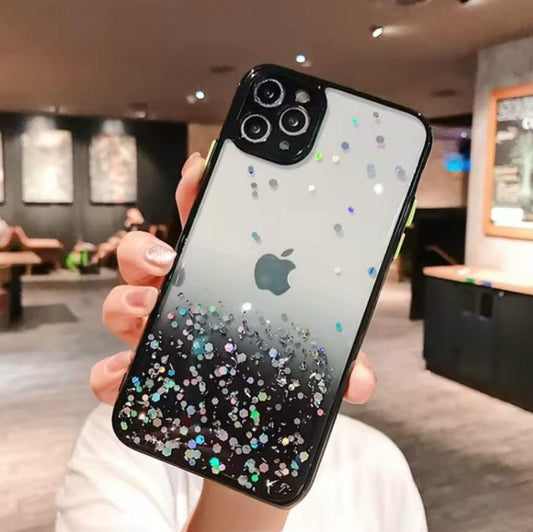 Premium Transparent Sparkle Protective Case With Camera Protection For iPhone 12 Pro
