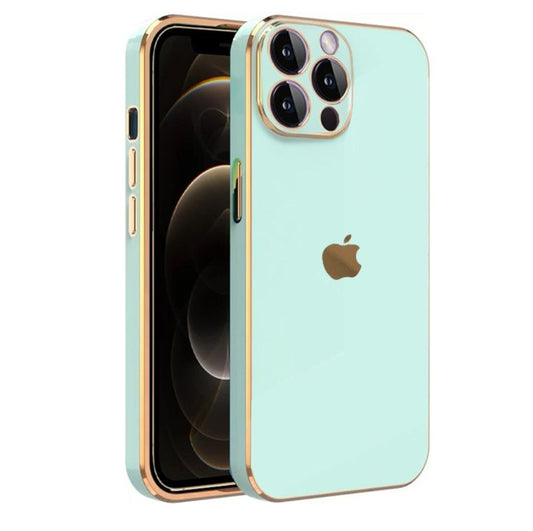 Premium Silicon Chrome Logo Protective Case With Camera Protection For iPhone 12 Pro