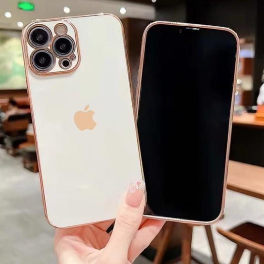 Premium Silicon Chrome Protective Case With Camera Protection For iPhone 12 Pro