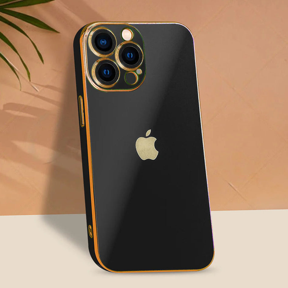 Premium Chrome Logo Case With Camera Protection For iPhone 13/14